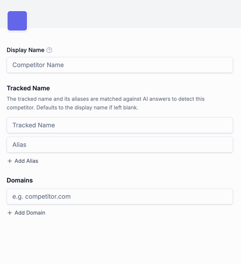 Add competitor pop up on CIte AI